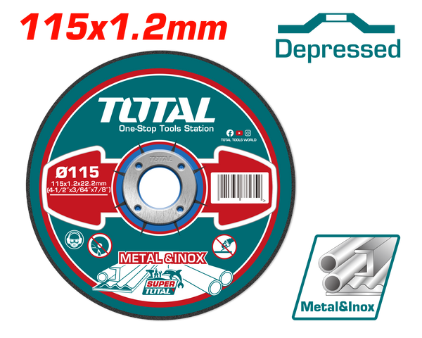 Total tools Abrasive metal cutting disc  4.5 inch 1.2 mm  -   TAC2121152