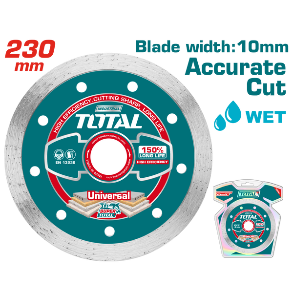 Total tools Wet diamond disc 9 inch 22.2 mm 150 % long life - TAC2122301