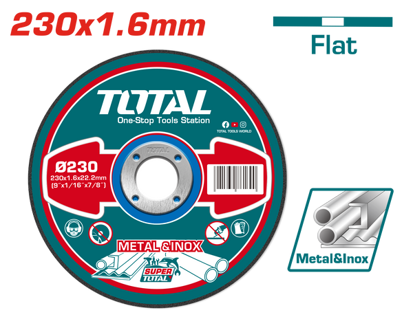 Total tools Abrasive metal cutting disc 9 " 1.6 mm - TAC2162301