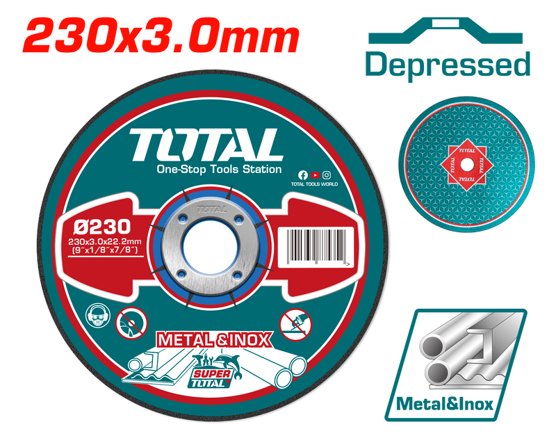 Total tools Abrasive metal cutting disc 9" 3 mm - TAC2212301HA