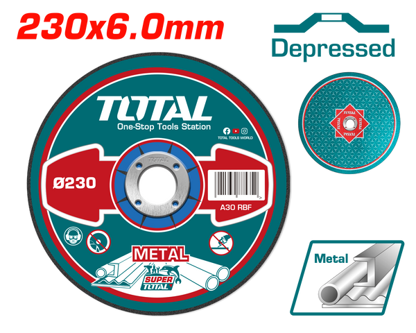 Total tools Abrasive metal grinding disc disc 9 inch 6 mm  -  TAC2232301