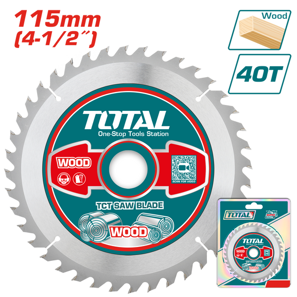 Total tools TCT saw blade for wood 4.5 inch 40T -  TAC231255