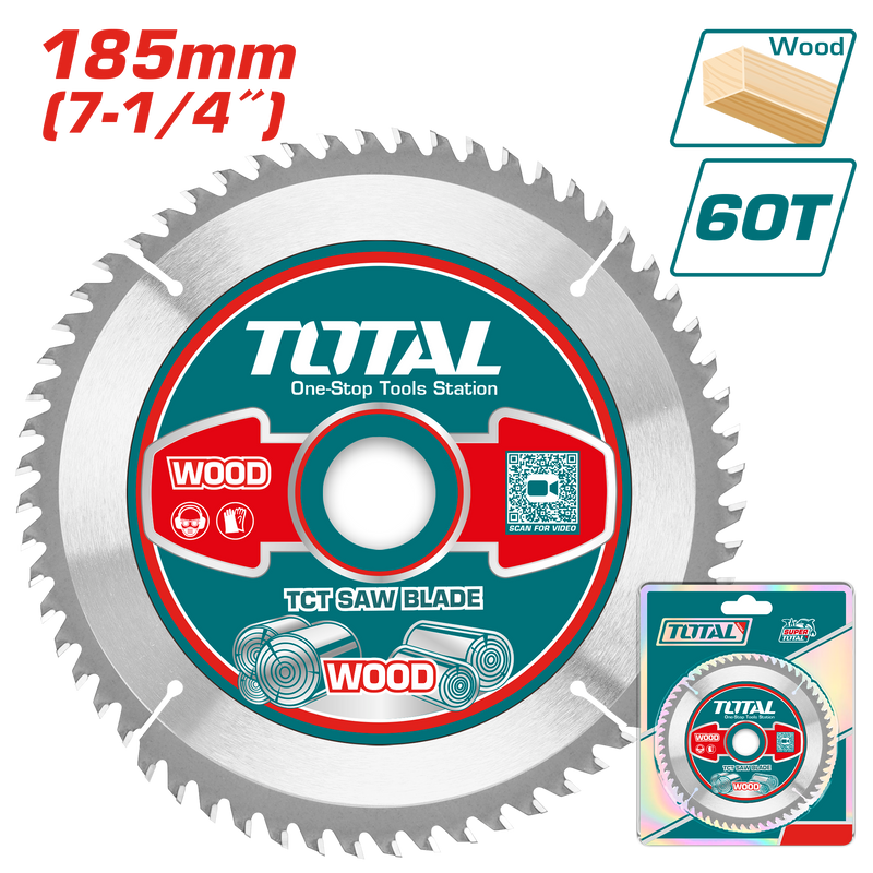 Total Tools Wood Circular Saw Blade 7.25" 60T 20 mm – TAC231413