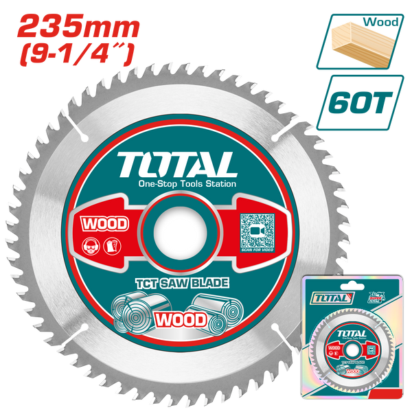 Total tools TCT saw blade for wood 9.25 inch 60T - TAC231623