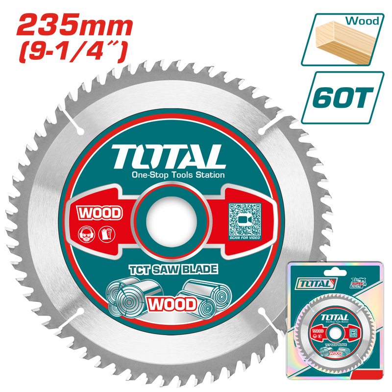 Total tools TCT saw blade for wood 9.25 inch 60T - TAC231623