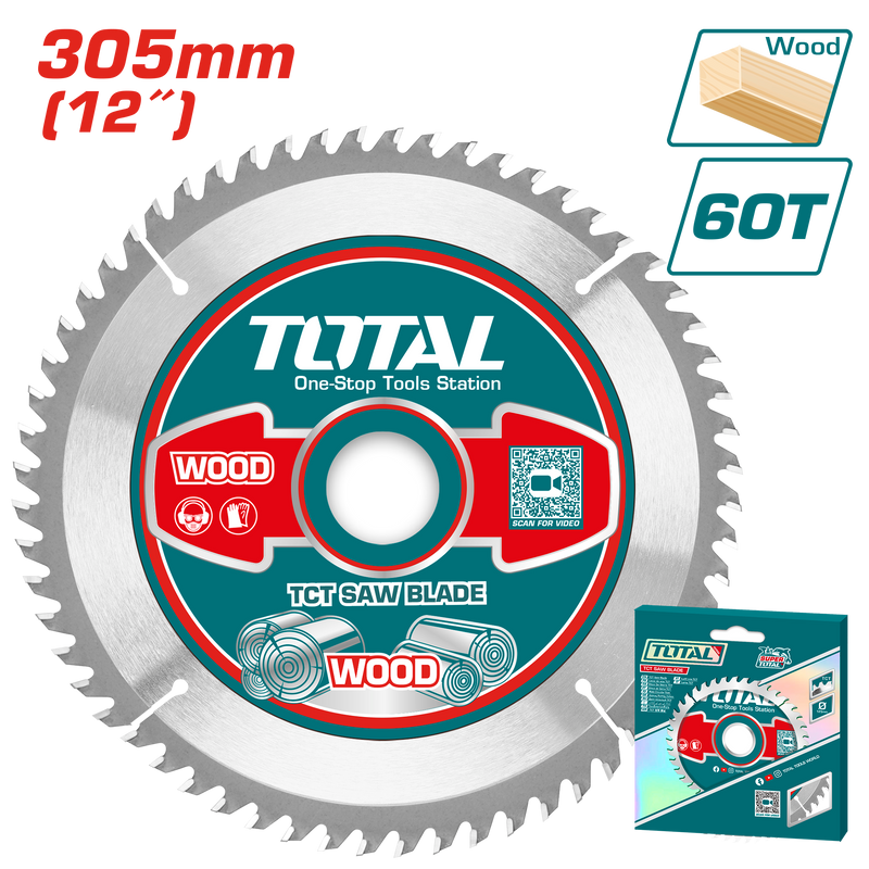 Total tools TCT saw blade for wood 12 inch 60T  - TAC231923