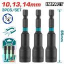 توتال تولز طقم لقم شنيور مغناطيسى تصادميه 3 ق (10/13/14 مم ) خدمة شاقة - TAC2703431 -   