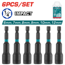 توتال تولز طقم لقم صامولة تصادمية 6 قطع 1/4 بوصة  من 6 : 12 مم  - TAC2765061 