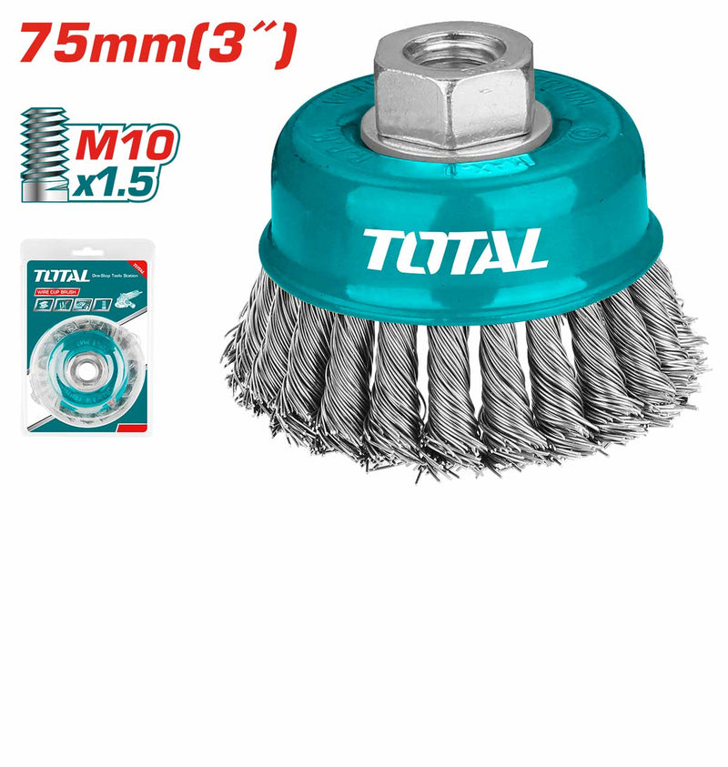 TOTAL TOOLS Wire Cup Twist Brush 75mm-TAC32031