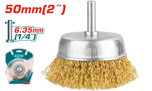 Total tools Wire cup brush 2 " with 6 mm shank - TAC33021