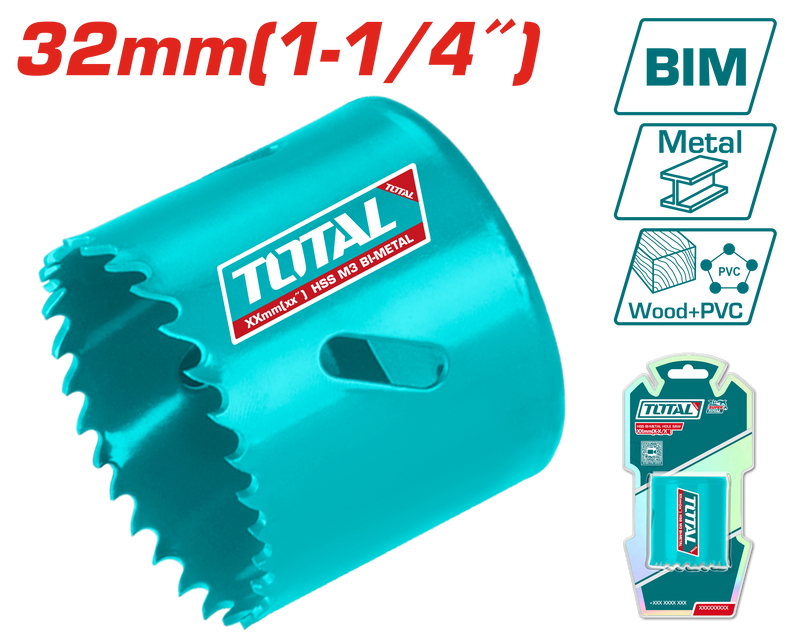 Total tools HSS bi-metal hole saw 32 mm  - TAC410321