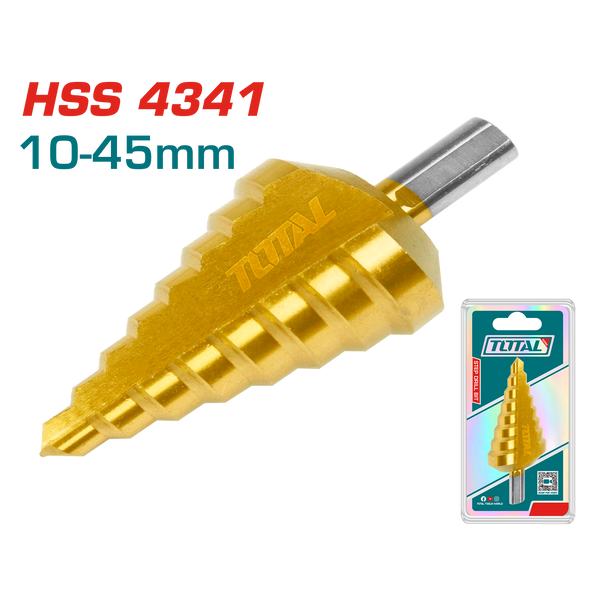 Total tools Industrial Step drill bit 10:45 mm HSS 4341 - TAC75104501