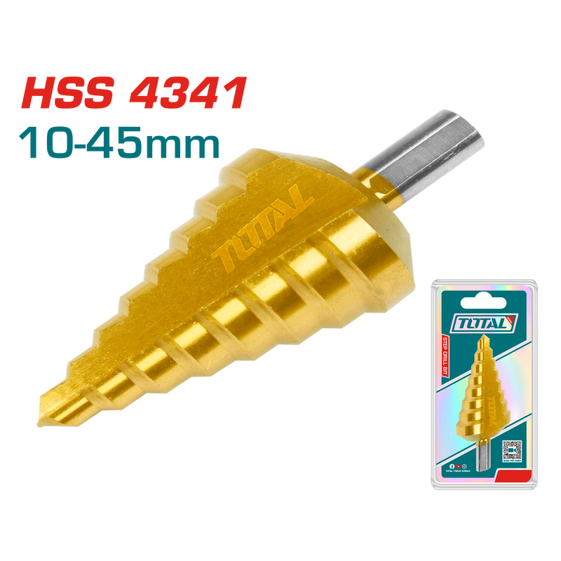 Total tools Industrial Step drill bit 10:45 mm HSS 4341 - TAC75104501