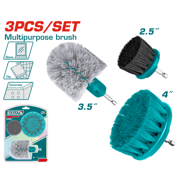 Total Tools Drill Brush Cleaning Set 3 Pcs Multi-Purpose – TACB0301