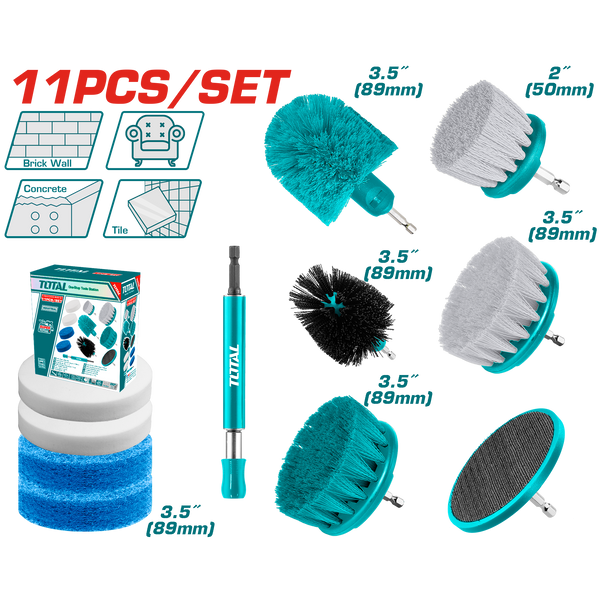 TACB1101 - توتال تولز طقم فرش تنظيف للشنيور 11 قطعة