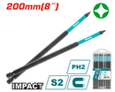 TOTAL TOOLS Impact Phillips Screwdriver Bit , 1 Bit  , 20cm, PH2 - TACIM16PH285