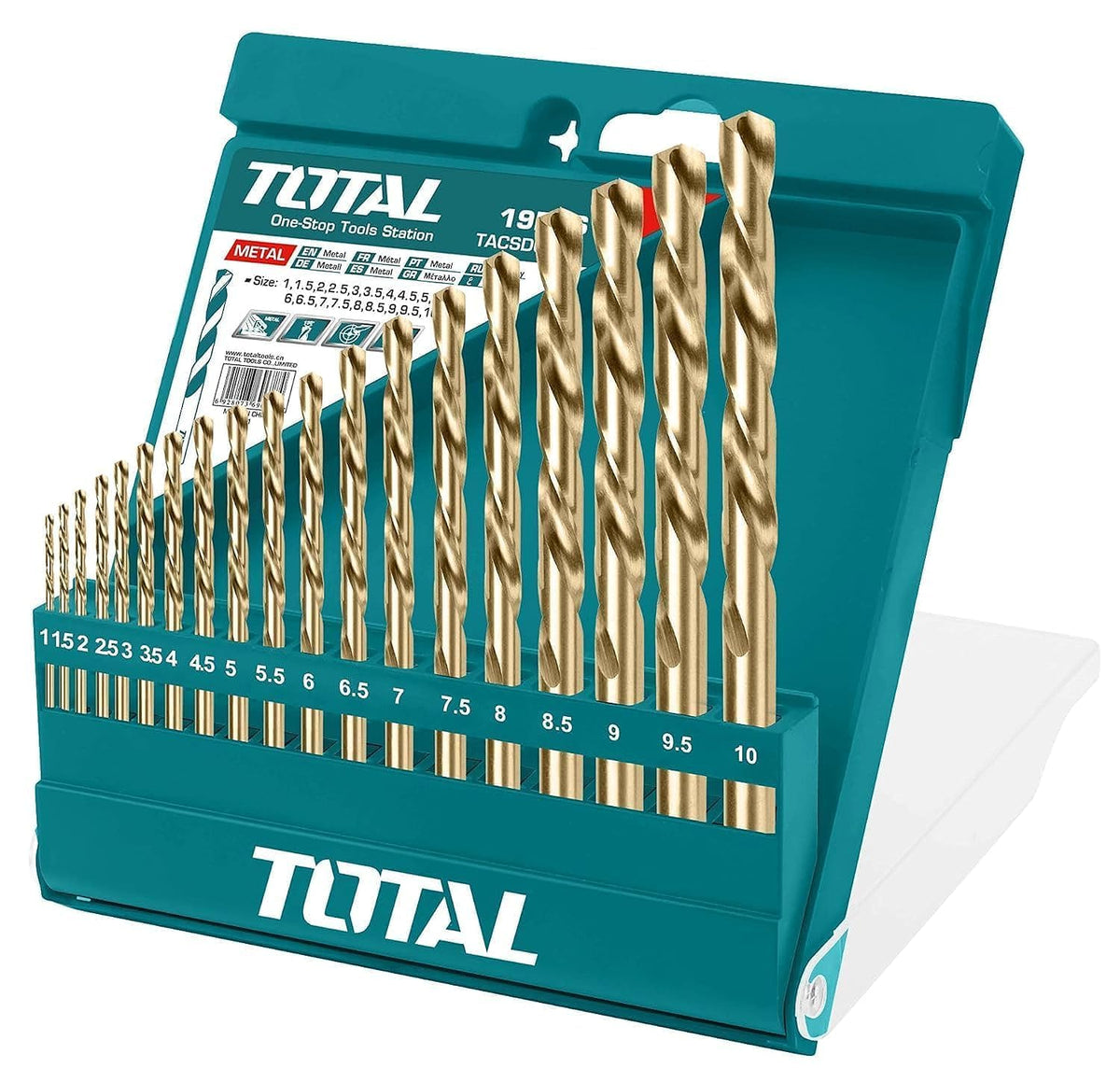 Total tools HSS twist drill bits set 19 pcs 1 : 10 mm