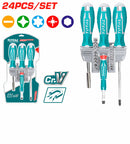 توتال تولز طقم مفكات و سنون 24 قطعة -  TACSD302462