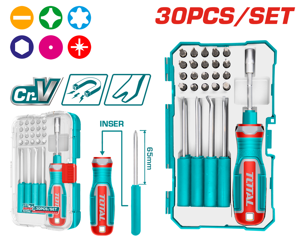 tatatyです。 Total tools Interchangeable screwdriver and bits + pick and hook set 3
