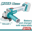 Total tools Lithium-ion  wireless angle grinder 5 " Brushless 20 v  without battery and charger TAGLI201258