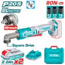 توتال تولز  دريل  بطاريه فك و رباط زاوية  3/8 بوصه 80 نيوتن  + 2 بطاريه 20 فولت 2 امبير و شاحن - TAIWLI208