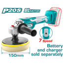 TOTAL TOOLS Lithium Ion Angle Polisher 20V / Polishing pad 150mm - TAPLI2001