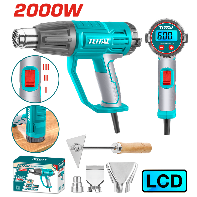 TOTAL TOOLS Heat gun digital 2000 Watt-TB20056