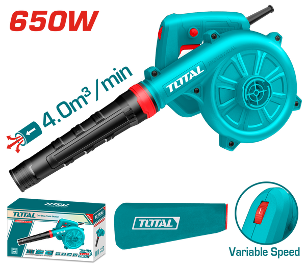 Total tools air blower 650 w  Variable speed control + dust bag - TB6036