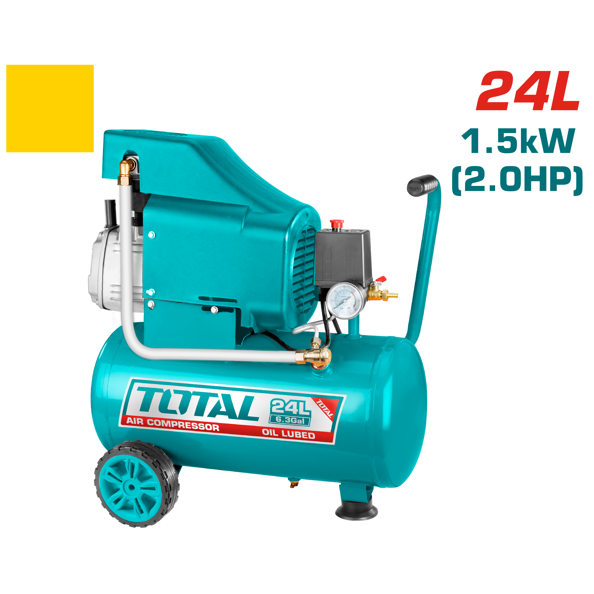 Total tools Air compressor 24 ltr. 2 HP , 8 Bar - TC202416