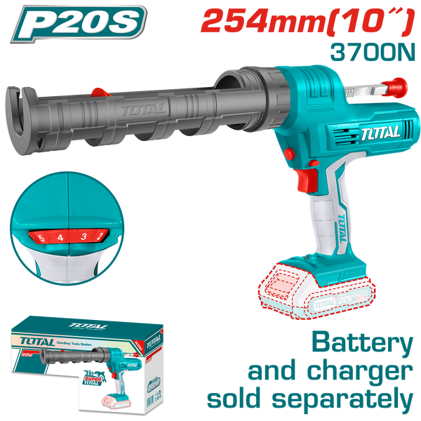 TOTAL TOOLS Lithium-ion Caulking gun 20V Without Battery and Charger-TCGLI2001