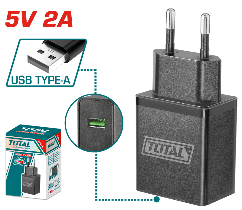 توتال تولز راس شاحن / ادابتور  (USB type-A ) مقاس 5 فولت 2 امبير - TCLI120502