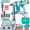 TCNLI9008 - توتال تولز دباسة مسمار بطاريه للخرسانة  40 مم  20 فولت + 2 بطاريه + شاحن