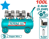 TCS2241008 - توتال تولز كمبروسر هواء طبي 100 لتر  3.2 حصان ملفات نحاس 