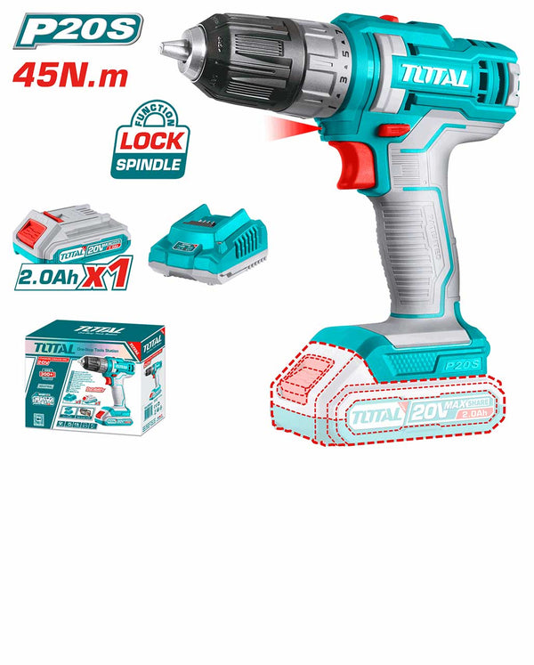 Total Tools Lithium-Ion cordless drill 20V With 1 Pcs 2.0Ah battery-TDLI200518