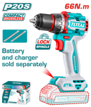 توتال تولز شنيور بطاريه براشليس  20 فولت 66 نيوتن بدون بطاريه و شاحن   موديل - TDLI206681  
