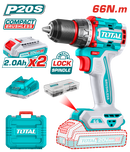 توتال تولز شنيور بطاريه براشليس  20 فولت 66 نيوتن + 2  بطاريه و شاحن   موديل TDLI20668 
