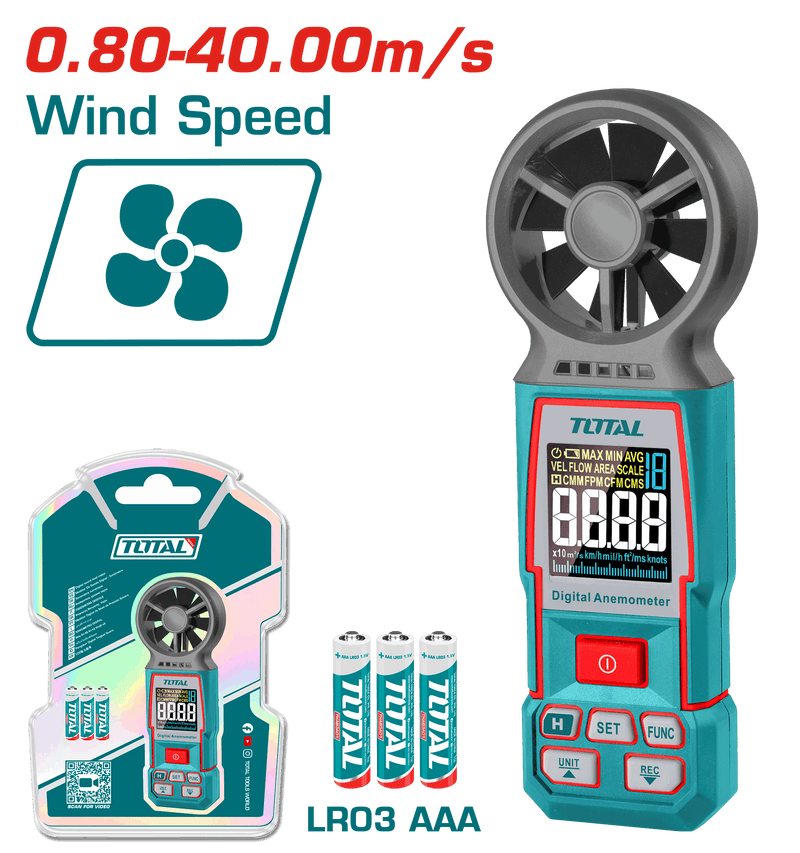 Total Tools Digital Anemometer 0.8–40 m/s – TETAN031