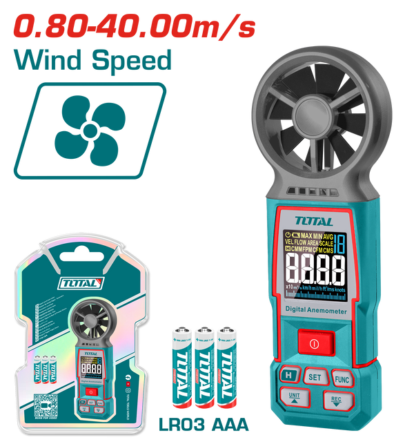 Total Tools Digital Anemometer 0.8–40 m/s – TETAN031