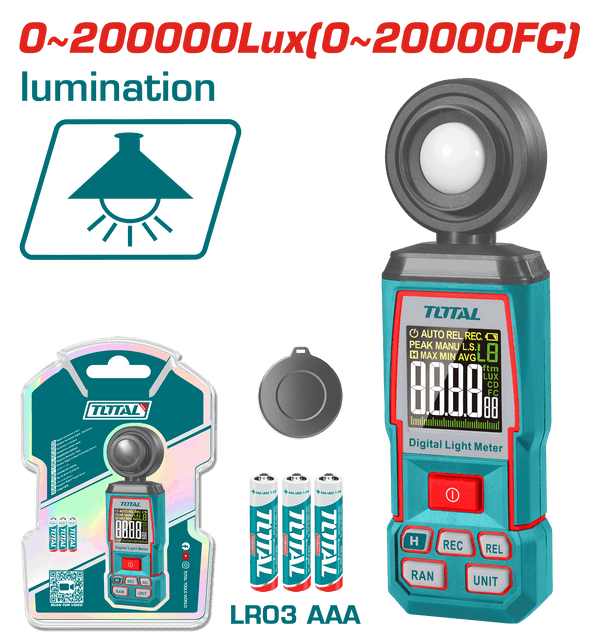 Total Tools Digital Lux Meter 0–200,000 Lux – TETLU031