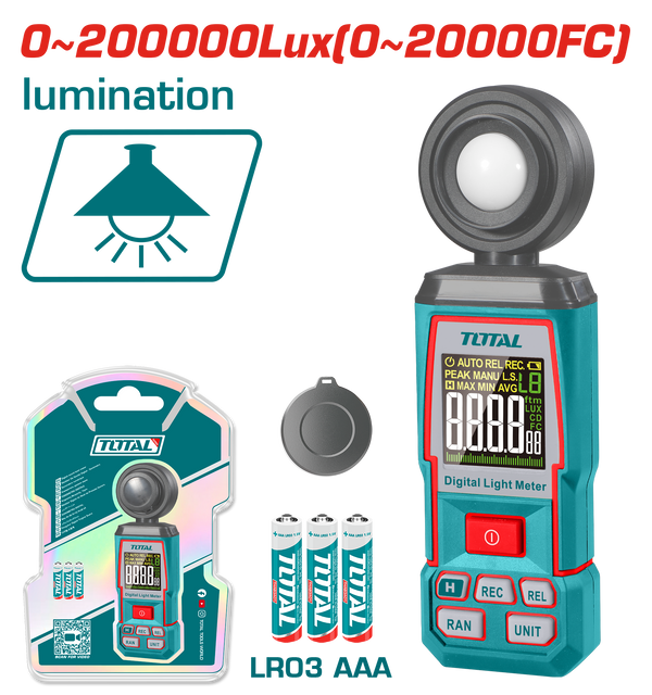 Total Tools Digital Lux Meter 0–200,000 Lux – TETLU031