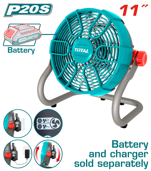 Total Tools 20V Cordless Fan 11" – without Battery and Charger – TFALI2002