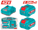 Total Tools 42V 2Ah Lithium Battery 2-Pcs Set with Charger – TFBCPM20221