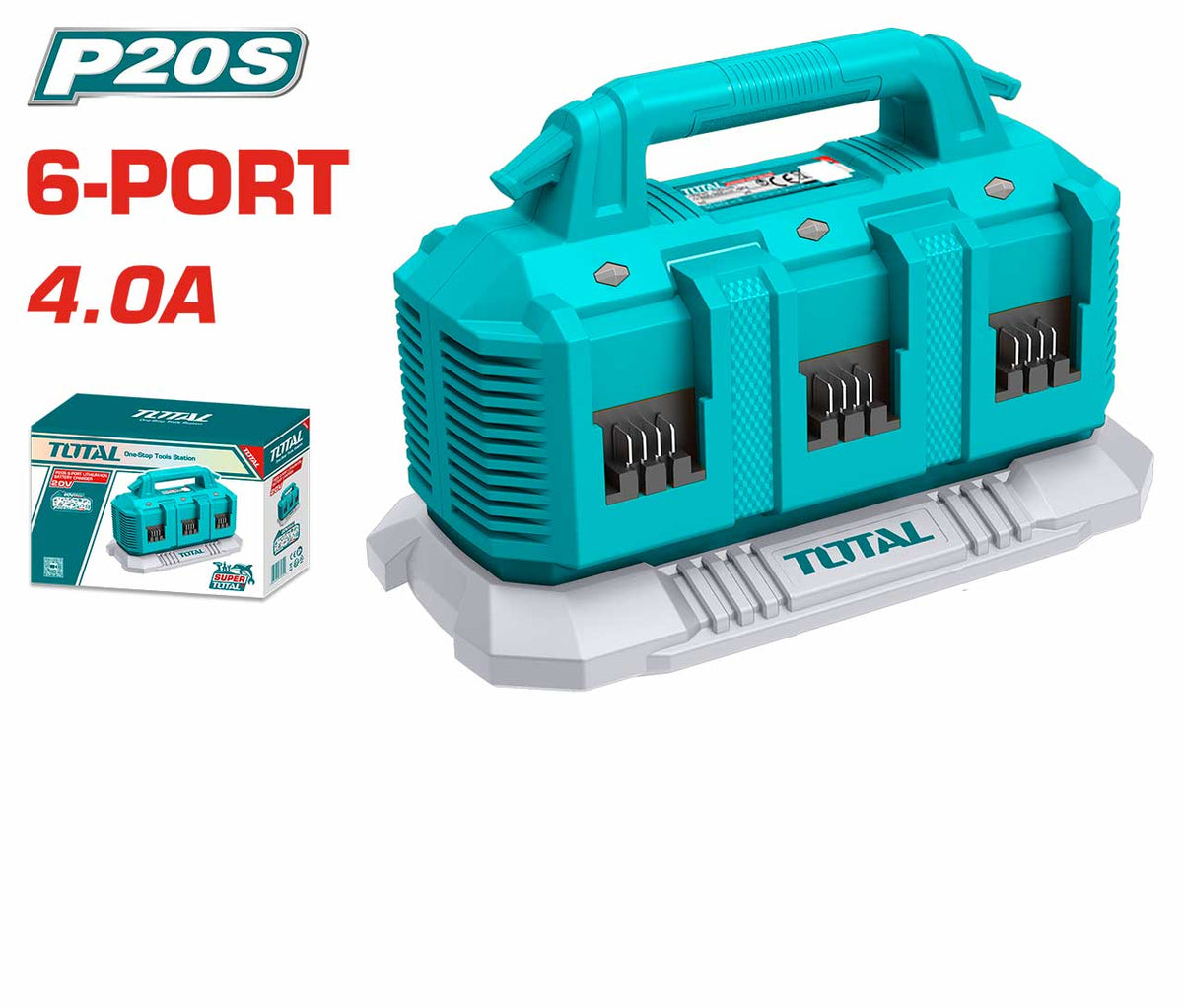 Total Tools Charger P20S 6-port 4.0A Lithium-Ion battery -TFCLI2064