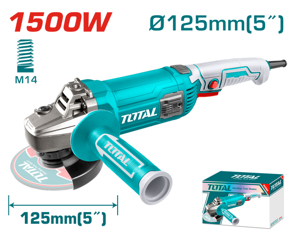 Total tools Angle grinder  5 inch 1500 W - TG11512536