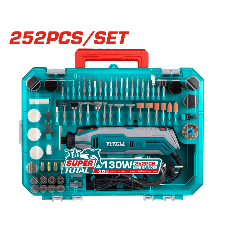 Total Tools Mini Grinder 130W with 252 Accessories – Model TG5133261