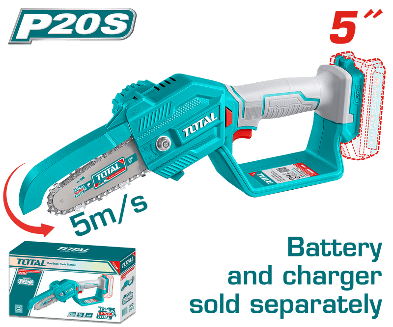 Total Tools 20V Cordless Chainsaw 5" 2.0Ah – without Battery and Charger – TGSLI2058