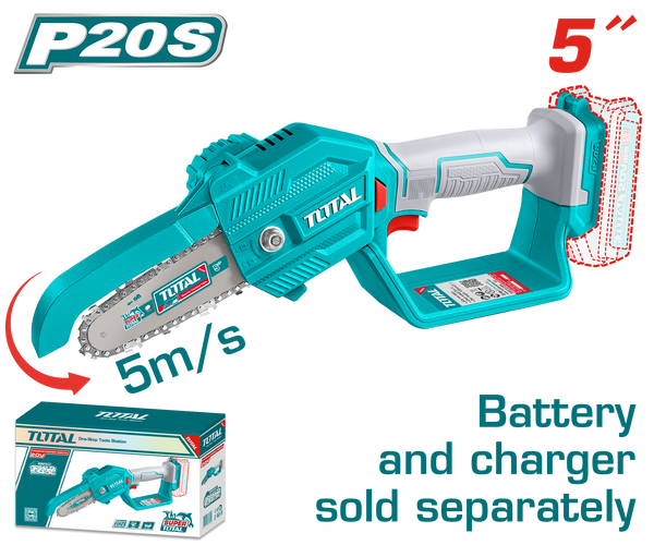 Total Tools 20V Cordless Chainsaw 5" 2.0Ah – without Battery and Charger – TGSLI2058