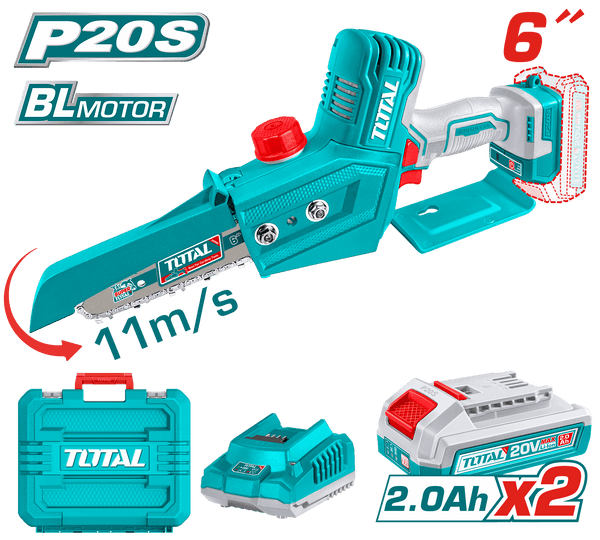 Total Tools 20V Cordless Chainsaw 6" 2.0Ah + 2 Batteries and Charger – TGSLI20686