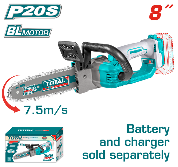 Total tools Cordless Brushless chain saw 20 volt - 20 " without battery and charger  - TGSLI2085