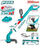 Total tools Cordless grass trimmer 20V , with 1 battery & charger - TGTLI20301